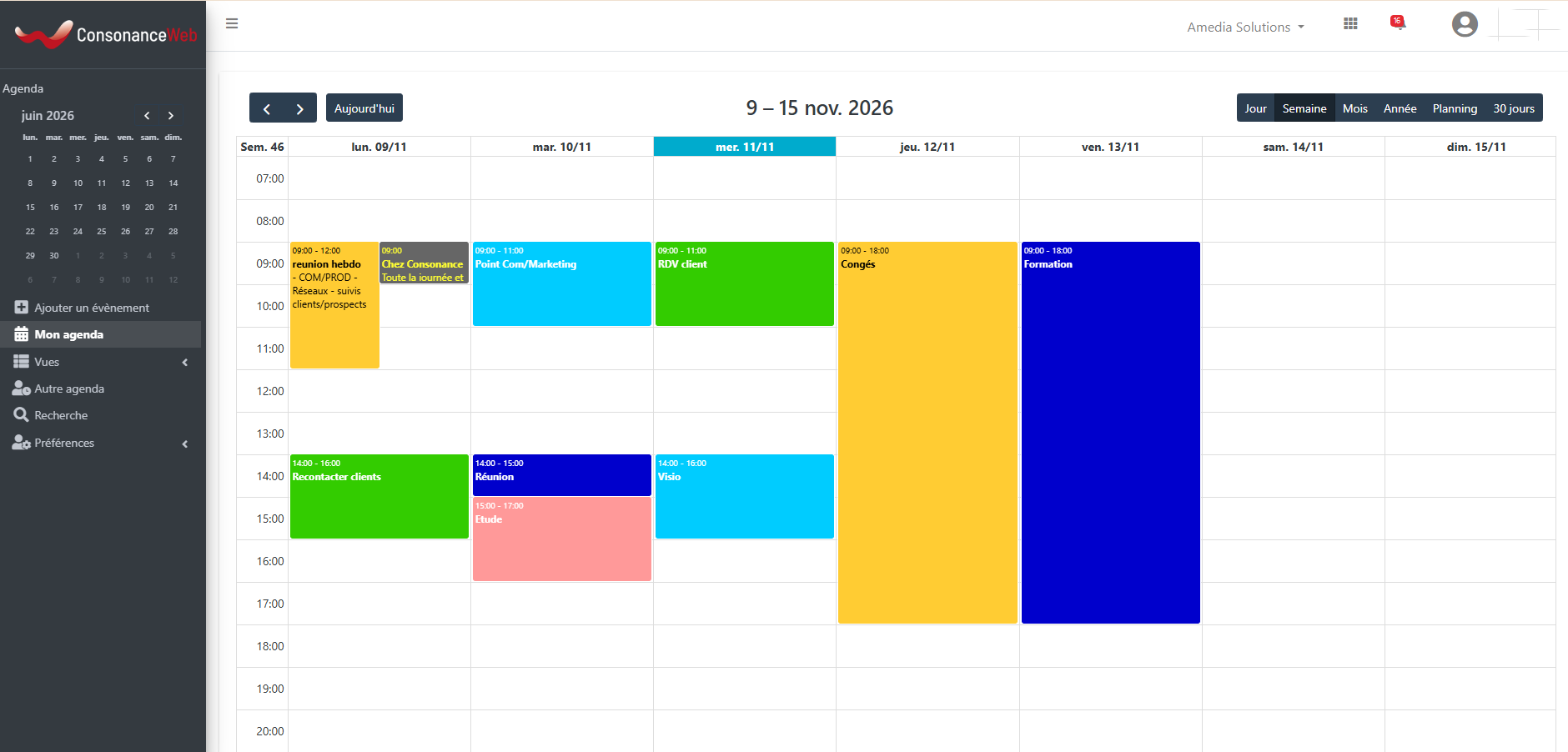 ConsonanceWeb - Logiciel de gestion du temps